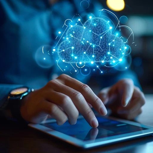 Colorful AI cloud technology visual